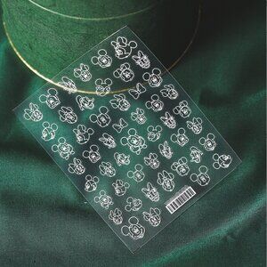 Minnie Mouse, Mickey Mouse, Donald Duck Line Art Themed Nail Stickers/Decals